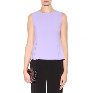 Diane Von Furstenberg Lilac Mallorie Peplum Top